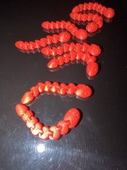 Flexi Snake Desk Toy | Articulated 3D Print | Red, Green, Blue & More|8 pack