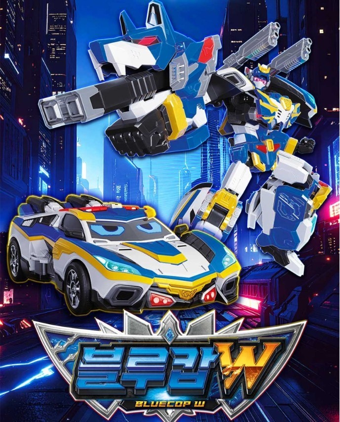Metal Cardbot W Season3 BLUECOP W Transformer Robot Police Car Figure Toy 2025