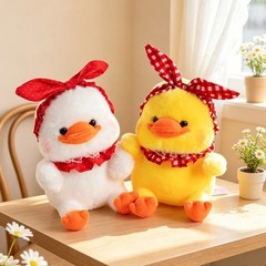 9.1in Big Billed Duck Plush Toy Cute Yellow Duck Soft Stuffed Doll Hairband
