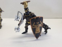 Papo Medieval Knight Action Figure Fantasy Cavalry Horse Bull Black Gold Ox Cow