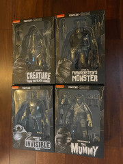 NECA Teenage Mutant Ninja Turtles Universal Monsters Set Of 4 Black White NIB