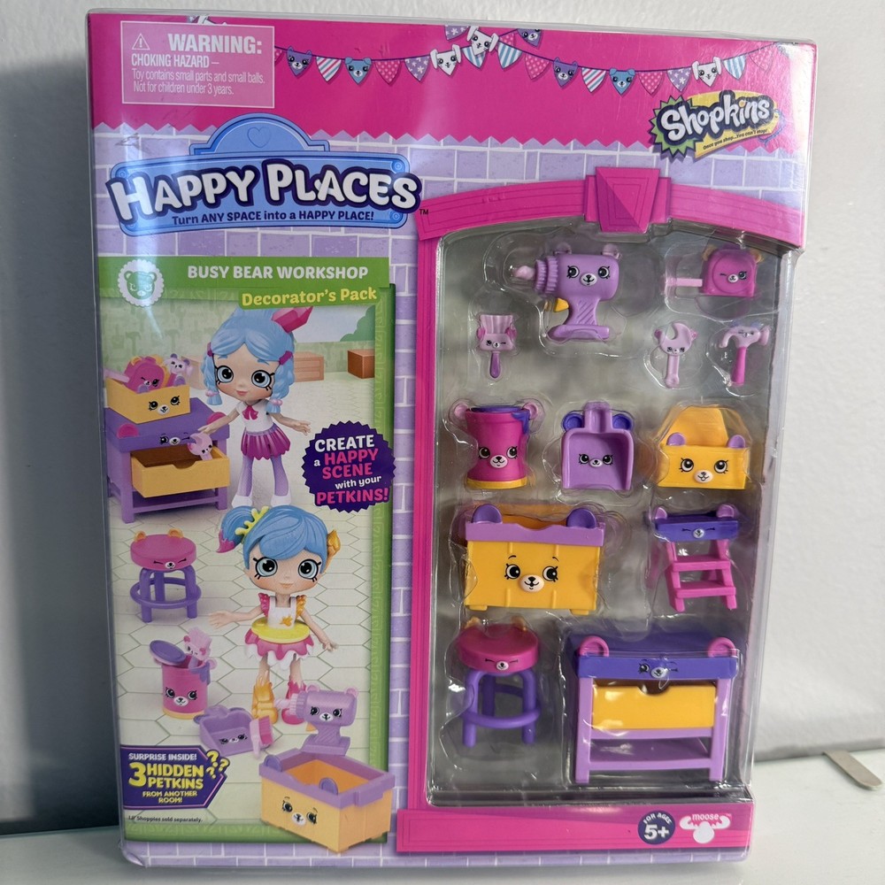 Shopkins Happy Places Decorator’s Pack BUSY BEAR WORKSHOP Season 3 New & Sealed