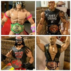 Five 5 AAA Style championship belts wrestling Action figures lucha libre MATTEL