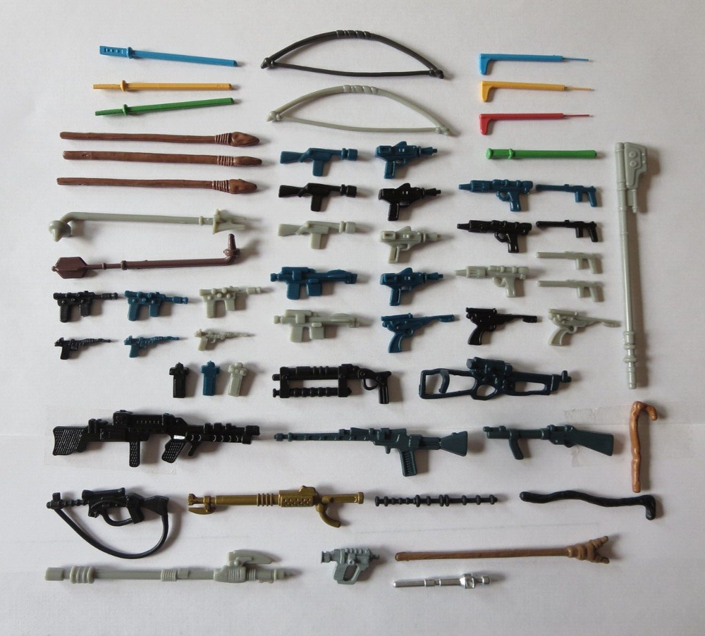 57 Vintage Star Wars Weapons Figures Lot Replacements