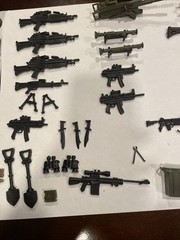 Lot Of Over 120 Accessories Guns Weapons Black Sizes Varies Small Pieces