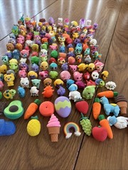 Large Lot Of Squinkies , Shopkins, Puzzle Eraser, Generic Squinkies 170? Pieces