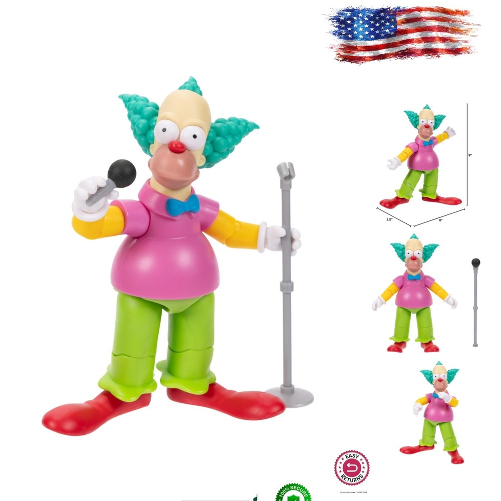 Krusty Collectible Action Figure – 5” from The Simpsons – No Assembly Required
