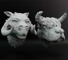 Tauntaun and Jerba Heads for 3.75 in & 6 in Figure Diorama (1:18 & 1:12 )