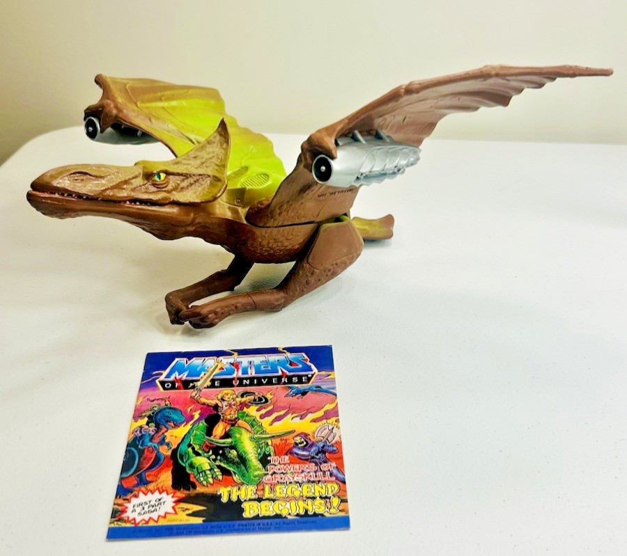Vintage MOTU Turbodactyl Near Complete But Broken Head – Original Wings & Comic