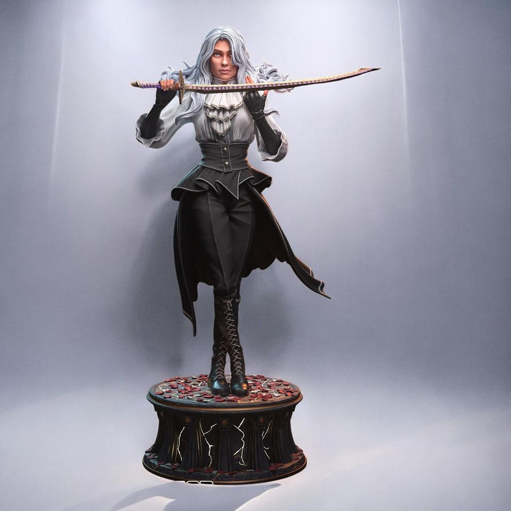 Fanart figure Maelle airbrush painted 9.8 inch Adult 17+