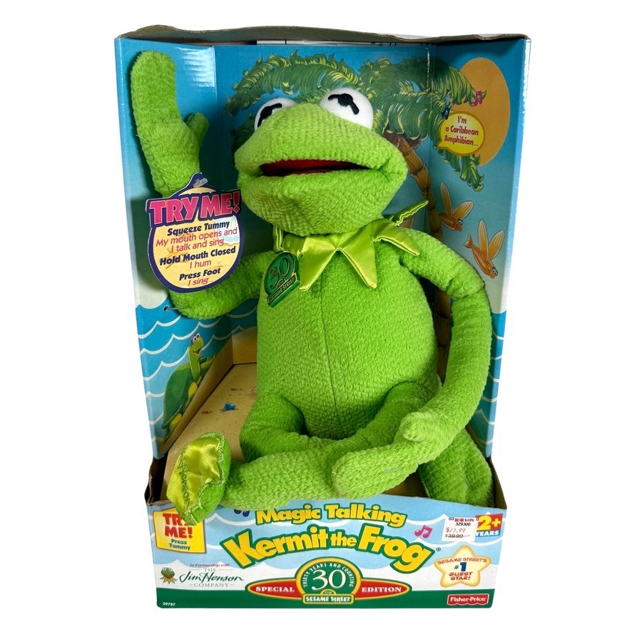 Magic Talking Kermit The Frog Sesame Street 30th Anniversary 1999 TYCO NEW