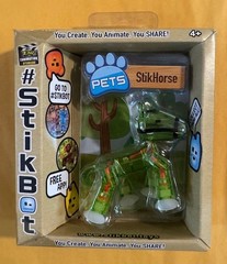 STIKBOTS PETS BLUE & GREEN HORSE AND RED COW 3 PK NEW SEALED SHIPS FREE IN USA