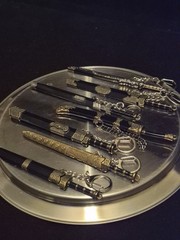 Set Of 7 Ancient Swords And Scabbards Model Keychain Accessory Set Brand New