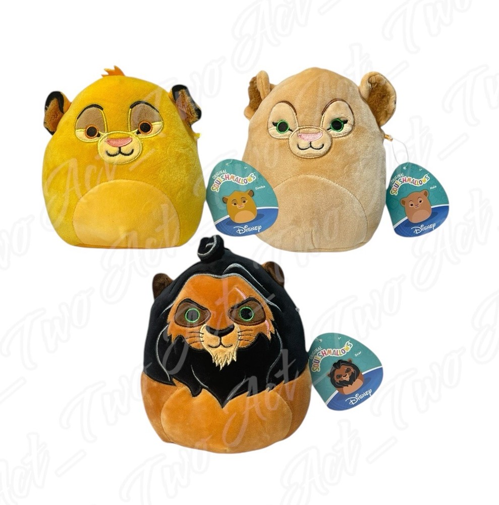 Lot of 3 Disney Squishmallows The Lion King 7” Scar Simba Nala Plush Set NEW