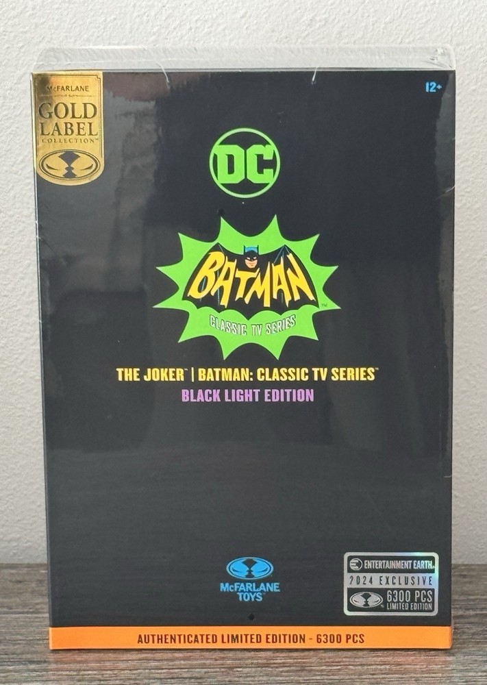 2024 McFarlane Gold Label Batman 1966 Joker Black Light Edition 1/6300 Sealed