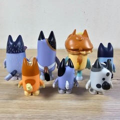 Moose Toys Bluey Lot of 7 Figures Nana Uncle Stripe Rad Muffin Socks Bingo