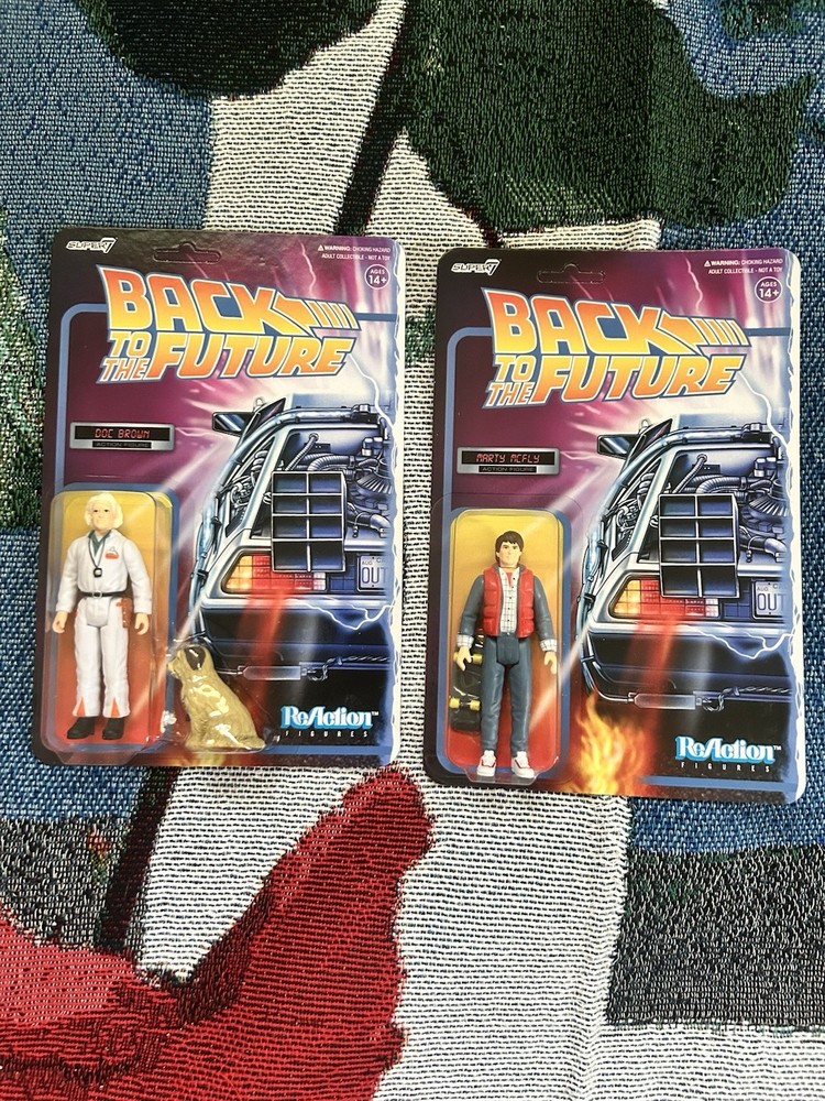 Back To The Future Doc Brown And Marty McFly Lot Of 2 Super7 Figures