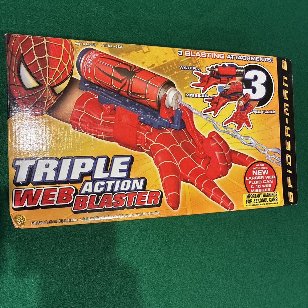 Spider Man 2 Triple Action Web Blaster Toy Biz 2004 COMPLETE New