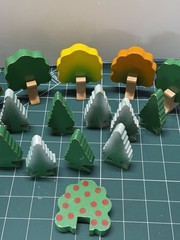 VTG Thomas & Friends Lot 9 Pine & 5 Oak Trees Snowy Green 1994 Britt Allcroft