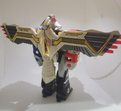 Bandai Mighty Morphin Power Rangers Deluxe Ninja Megazord WITH Falcon Zord 1995