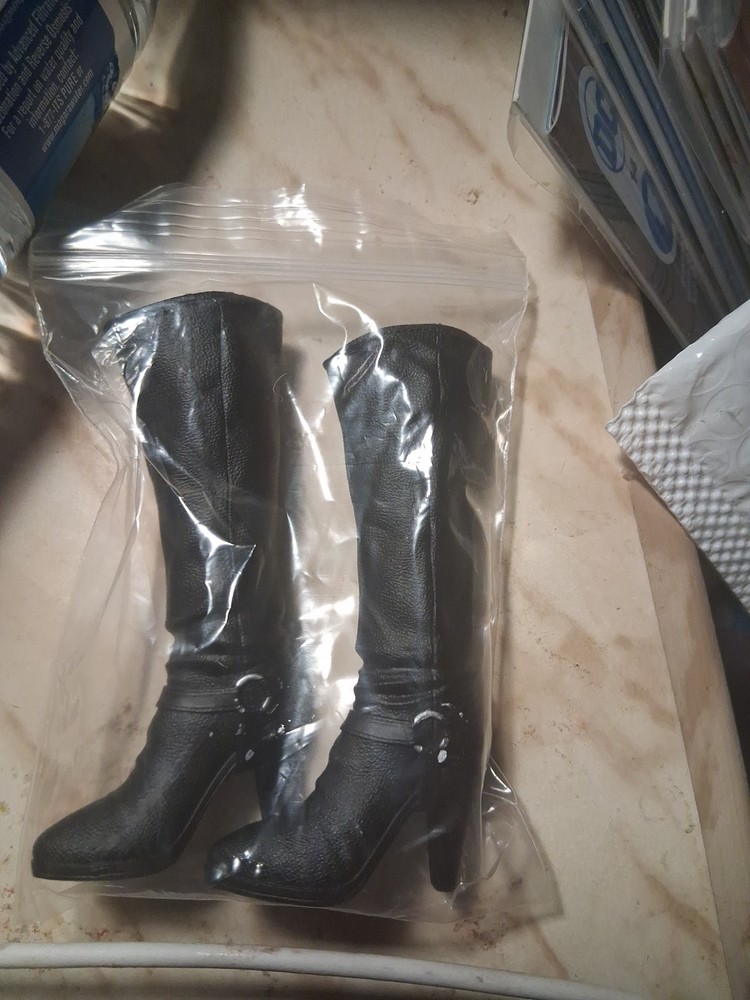 NEW 1/6 scale black boots for 12″ Female figure worldbox Phicen Hot toys ❶USA❶