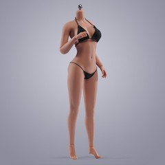 USA 1:6 Female Suntan Skin Large Bust Breast 12in Flexible Seamless Figure Body