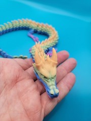 Flexi Crystal Dragon 3D Printed Articulated Fidget Toy Tik Tok tri colored