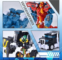 TOBOT V Galaxy Detectives 11″ Invincible Big Beast Figure Robot Combiner Boy Toy