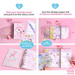 Bling Bling Sanrio Characters Decorating Diary Hello Kitty, My Melody, Kuromi