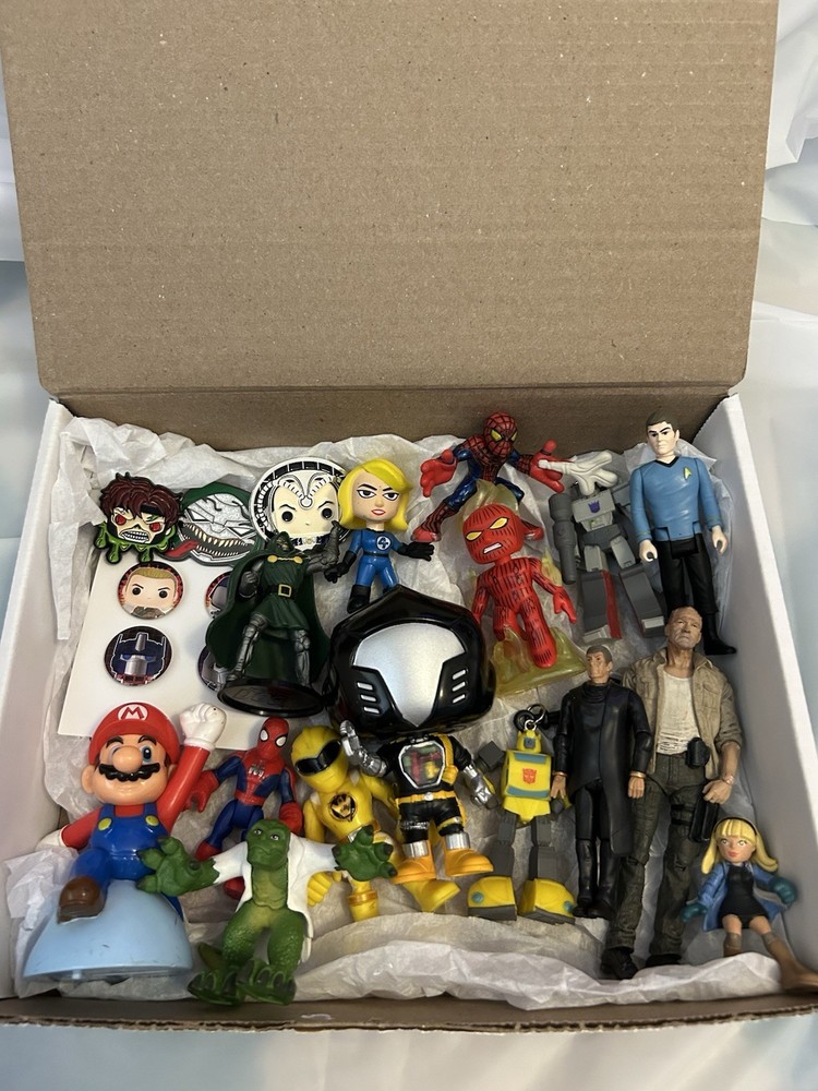 Mixed Lot Toys Action Figures 15 Star Trek Transformers SpiderMan Super Mario