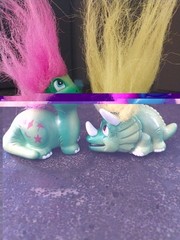 Lot Of 2-Land Of The Trolls-Troll O Saurus+Green Dinosaur