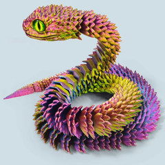 30/60Cm 3D Printed Snake Action Figures Articulated Movable Joint Simulation Sna