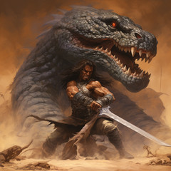 FRAZETTA CONAN BARBARIAN, HORSE, RED SONJA, TROLL SPIDER WARRIOR THUNDER LIZARD