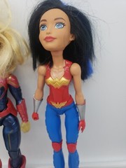 Marvel CAPTAIN MARVEL Doll Makes Noises And Lights & Wonder Woman 12″ Doll Lot