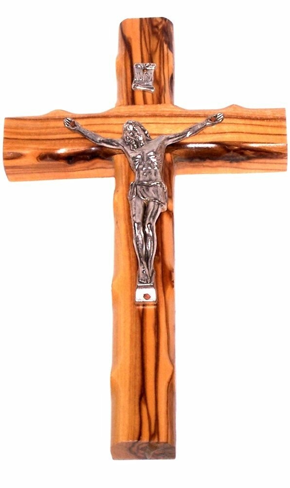 Holy Land Market Olive Wood Cross with Crucifix (6.25″ h)