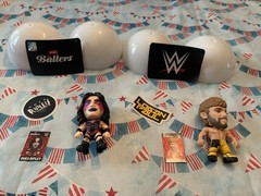 ZURU Ballers WWE Rhea Ripley & Logan Paul Mini Figure Set w/ Cards & Stickers