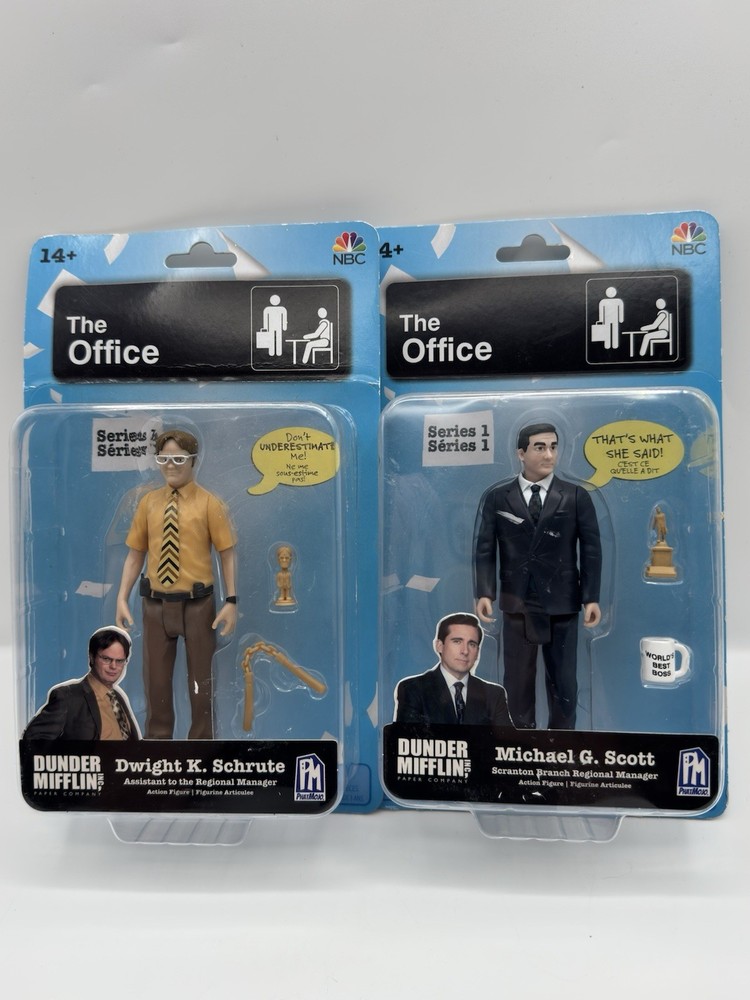 The Office Michael Scott & Dwight Schrute Action Figures PhatMojo Series 1 NEW
