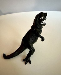 Vintage Imperial Black Plastic Rubber Dinosaur Monster Toys Hong Kong As Is