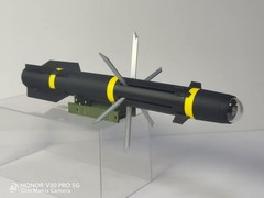US Army AGM114 Hell fire missile Model+BASE Teaching Aid Prop Desk Ornament 40cm