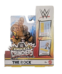 @WWE Knuckle Crunchers The Rock Action Figure&Accessories Bone Crushing Sounds🆕