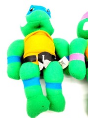 Vintage Teenage Mutant Ninja Turtles Plush 1989 Ace Branded Lot Of 2 Leonardo Do