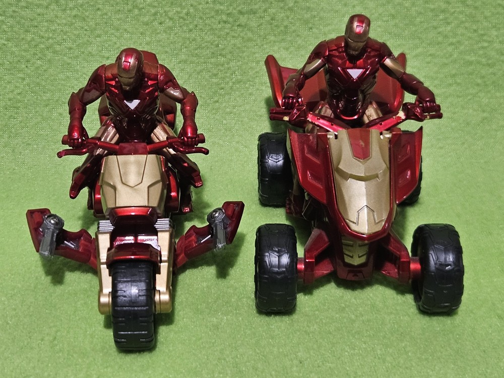 2010 Iron Man ATV 4 Wheeler + Armor Cycle Vehicle & Action Figure Lot!!!
