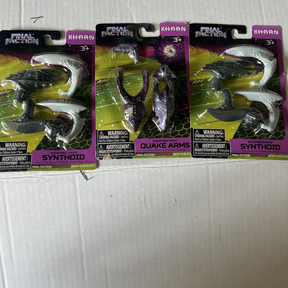 3 Pack Final Faction Kharn Hive: Quake Arms ,SYNTHOID Action weapons- New