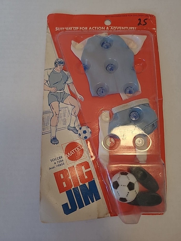 1973 Mattel Big Jim Soccer Suit Outfit Ball In Original Package Card Rare