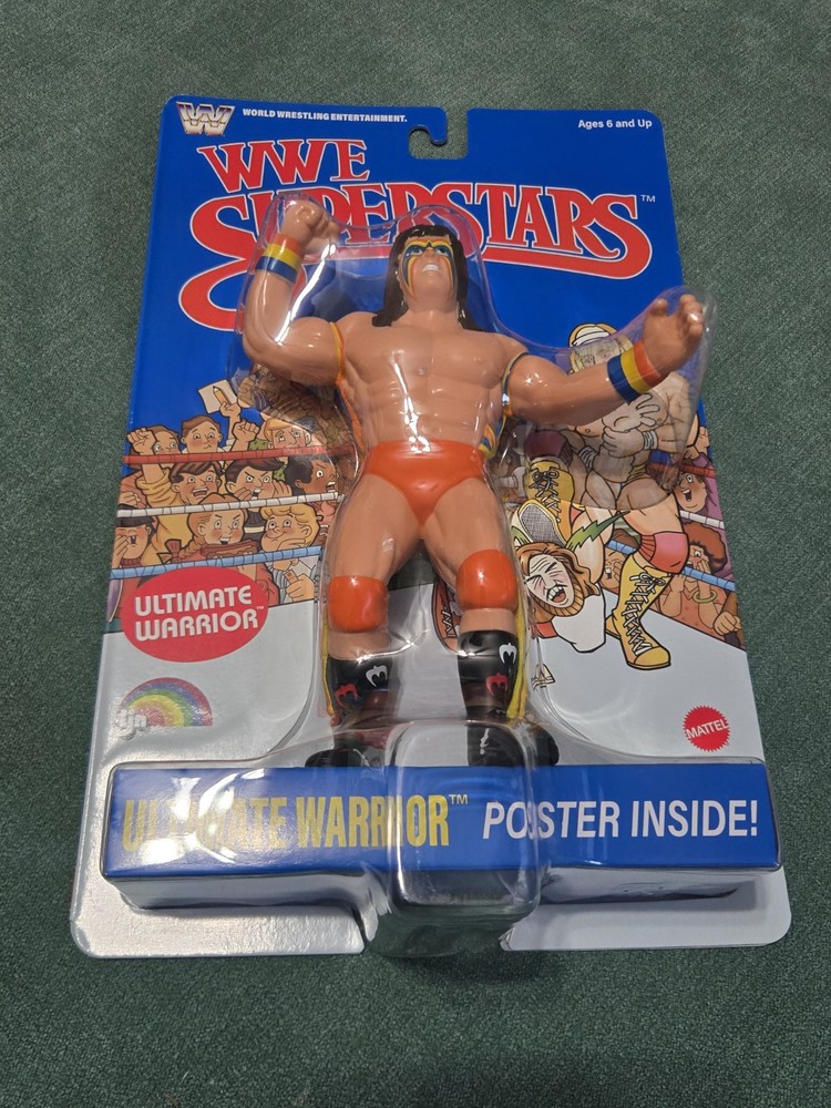 WWE LJN MATTEL SUPERSTARS ULTIMATE WARRIOR 8″ ACTION FIGURE BLUE CARD NIB
