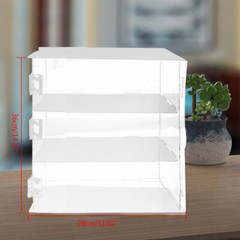 3-Tier Display Case Shelf Dustproof Clear Showcase Holder for Action Figures