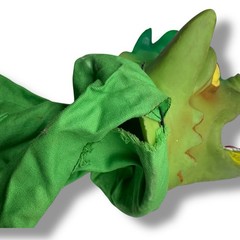 Vintage Aligator/Crocidile & Dragon Hand Puppet Set Of 2 Made in Japan