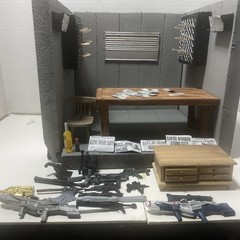 action figure diorama 1:12 Made From Styrofoam, Wooden And Plastic Parts