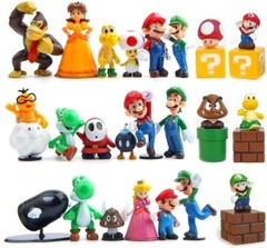 28Pcs Super Mario Bros Toy Mini Action Figures Super Mary Princess Mushroom
