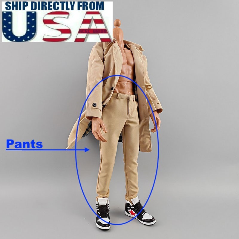 1/6 Casual Slim Pants For 12″ Hot Toys Worldbox Narrow Shoulder Male Figure USA